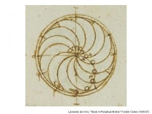 Leonardo da vinci perpetual motion