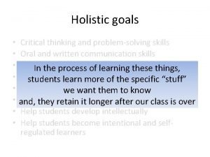 Holistic critical thinking