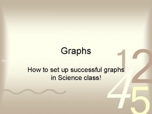 Graphs How to set up successful graphs in