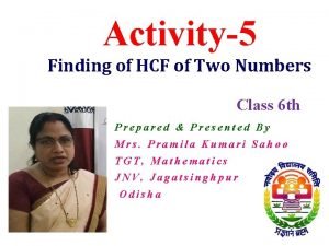 Activity to find hcf of two numbers