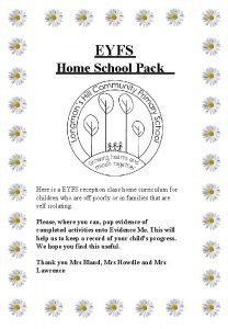 EYFS Home School Pack Here is a EYFS