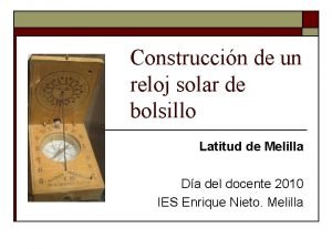 Reloj solar de bolsillo