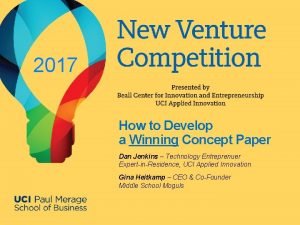 2017 How to Develop a Winning Concept Paper