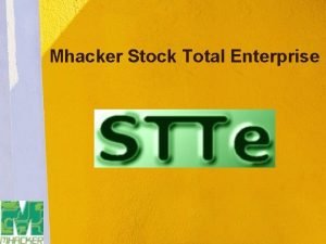 Mhacker Stock Total Enterprise Viso geral Sistema de
