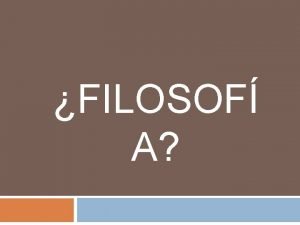 Filosof¡a