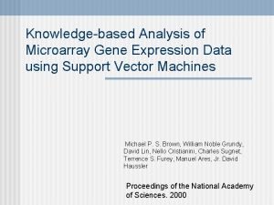 Knowledgebased Analysis of Microarray Gene Expression Data using