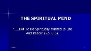 Spiritual minded person