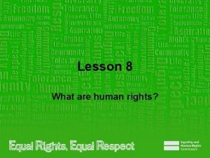 What are you human rights