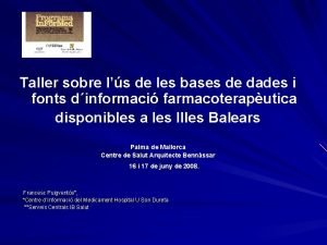 Taller sobre ls de les bases de dades