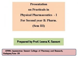 Cst method in physical pharmaceutics