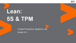 Tpm toyota production system