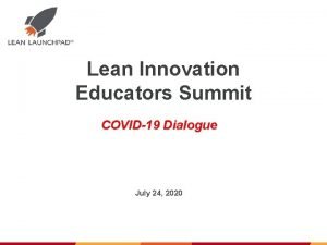 Lean innovation educators summit