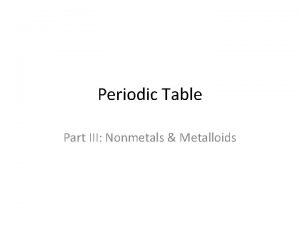 Metalloids examples