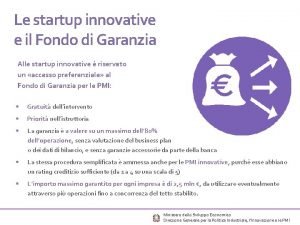 Le startup innovative e il Fondo di Garanzia