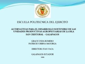 ESCUELA POLITECNICA DEL EJERCITO ALTERNATIVAS PARA EL DESARROLLO