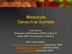 Mesoscale Convective Systems book sources Markowski and Richardson