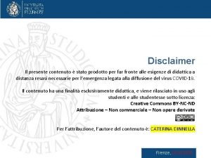 Disclaimer prodotto