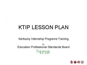 Ktip lesson plan Ktip lesson plan