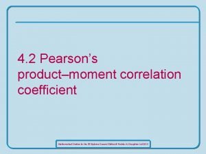 Product moment correlation coefficient