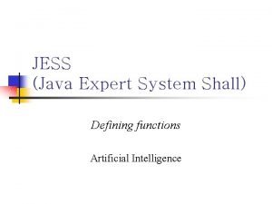 Full form of jess in expert system technology