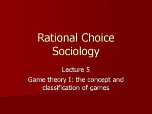 Game theory sociology