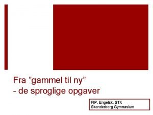 Engelsk træningsopgaver