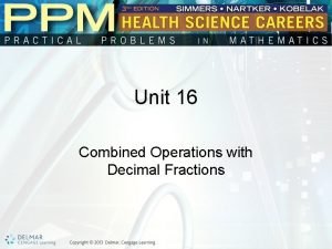 Combined operations on decimals