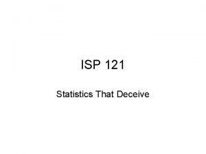 ISP 121 Statistics That Deceive Simpsons Paradox Its