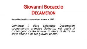 Decameron data di composizione