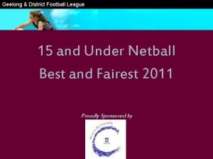 Geelong District Football League 15 and Under Netball