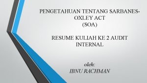 Sarbanes-oxley act resume