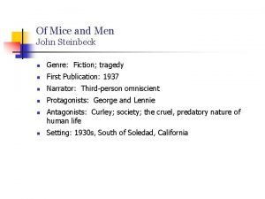 Of mice and men genre