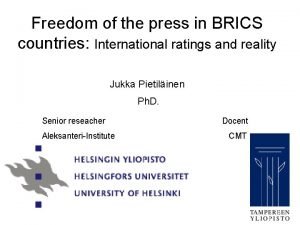Freedom of the press in BRICS countries International