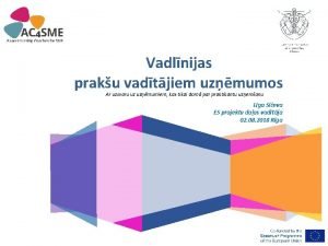 Vadlnijas praku vadtjiem uzmumos Ar uzsvaru uz uzmumiem