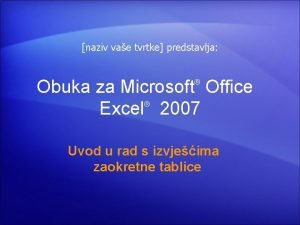 naziv vae tvrtke predstavlja Obuka za Microsoft Office