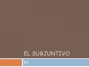 Subjunctive chart