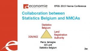 EFGS 2015 Vienna Conference Collaboration between Statistics Belgium