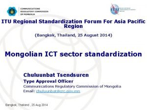 ITU Regional Standardization Forum For Asia Pacific Region