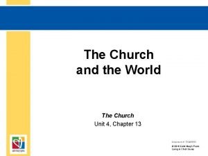 The Church and the World The Church Unit