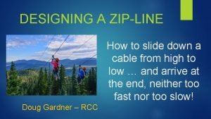 Zip line slope and sag