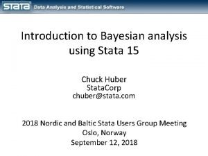 Bayesian analysis with stata