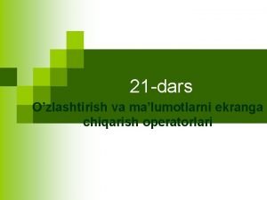 O'zlashtirish operatori