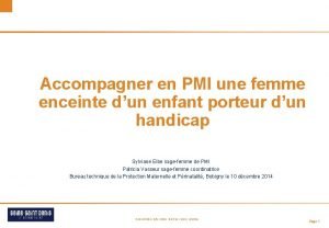 Accompagner en PMI une femme enceinte dun enfant