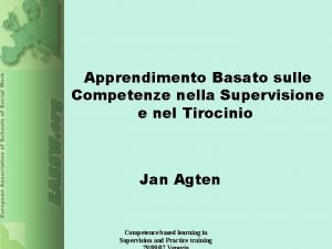 Apprendimento Basato sulle Competenze nella Supervisione e nel