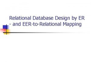 Er to relational mapping example