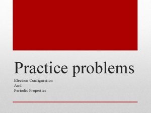 Periodic trends practice problems