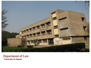 Department of law university of jammu
