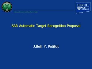 Automated Detection and Classification Models SAR Automatic Target