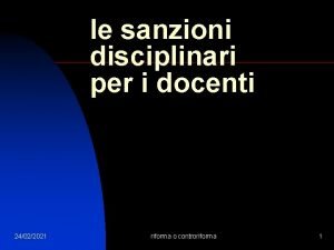 le sanzioni disciplinari per i docenti 24022021 riforma