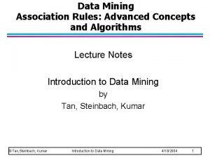 Association analysis advanced concepts